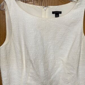 Ann Taylor Cream Textured Dress